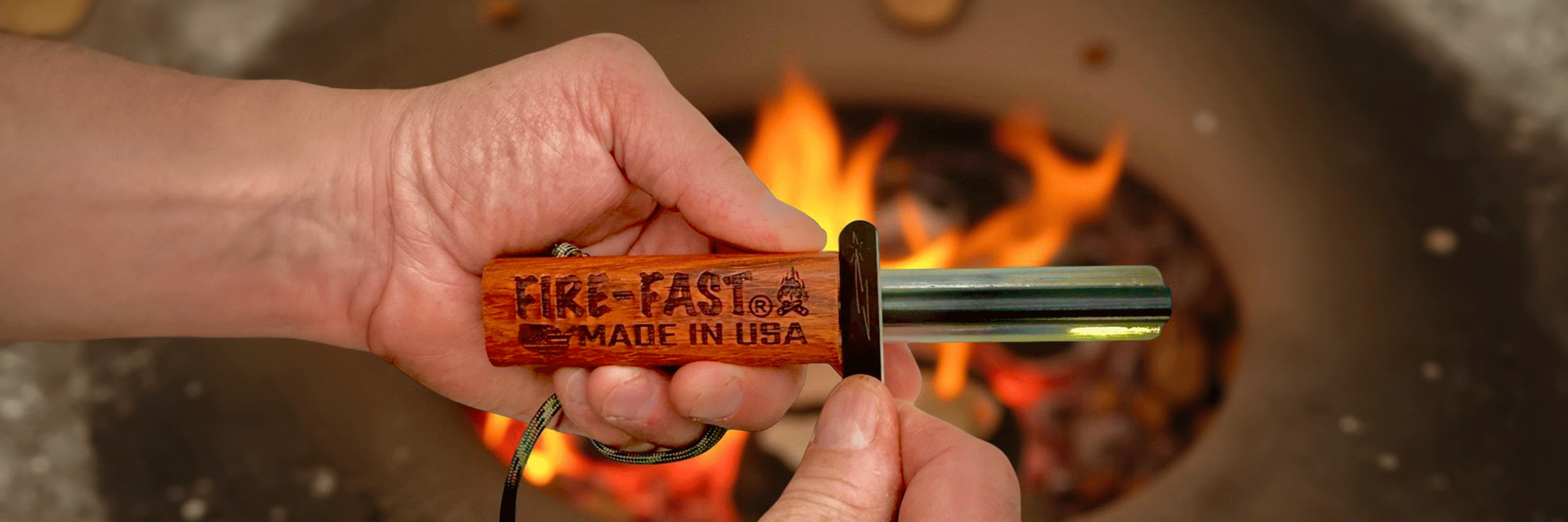 Handcrafted USA Trekker Fire Starter with ferro rod and magnesium bar for camping and survival