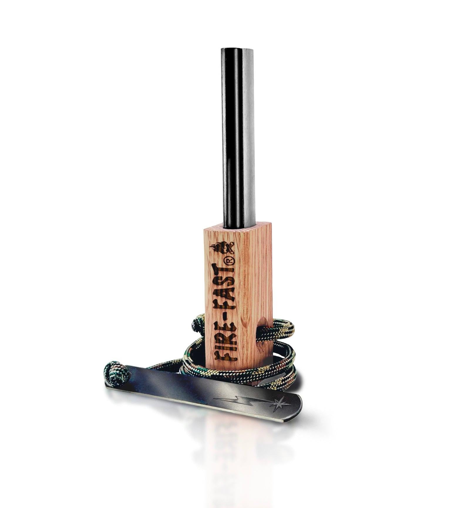 Fire-Fast Firefly Mini 1.5 oz ultralight fire starter with short red oak handle – perfect for Appalachian Trail and extreme backpackers