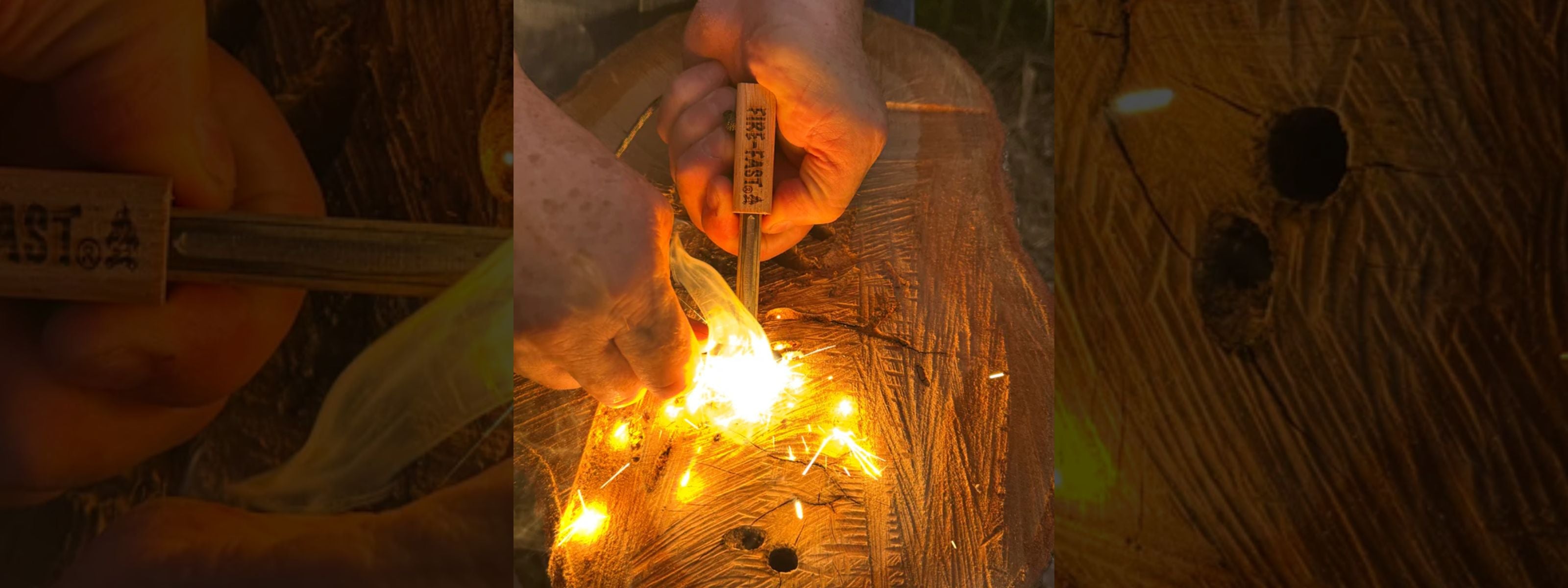 Fire-Fast Firefly Mini – ultralight 1.5 oz fire starter with shorter red oak handle. Waterproof ferro rod + magnesium for Appalachian Trail & extreme backpackers